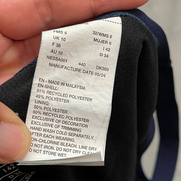 Nike Hydrastrong One Piece Swimsuit Women Size 6/32 Navy Blue Racerback Athletic - Picture 9 of 10